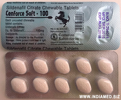   - Cenforce Soft-100 Sildenafil Citrate Chewable Tablets 100mg