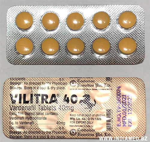  - Vilitra 40 Vardenafil Tablets 40mg